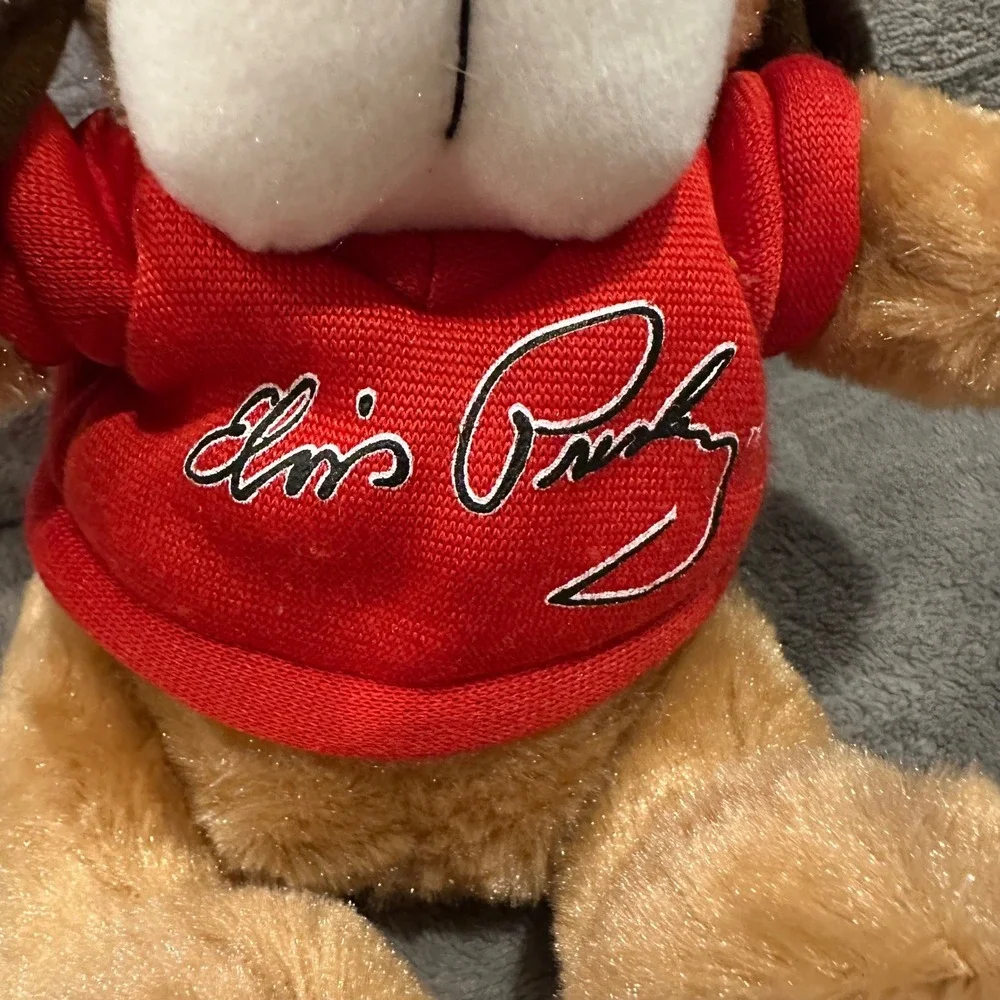 Elvis Presley Dog Plush Christmas Santa Hat‎ Red Shirt Stuffed Animal Toy